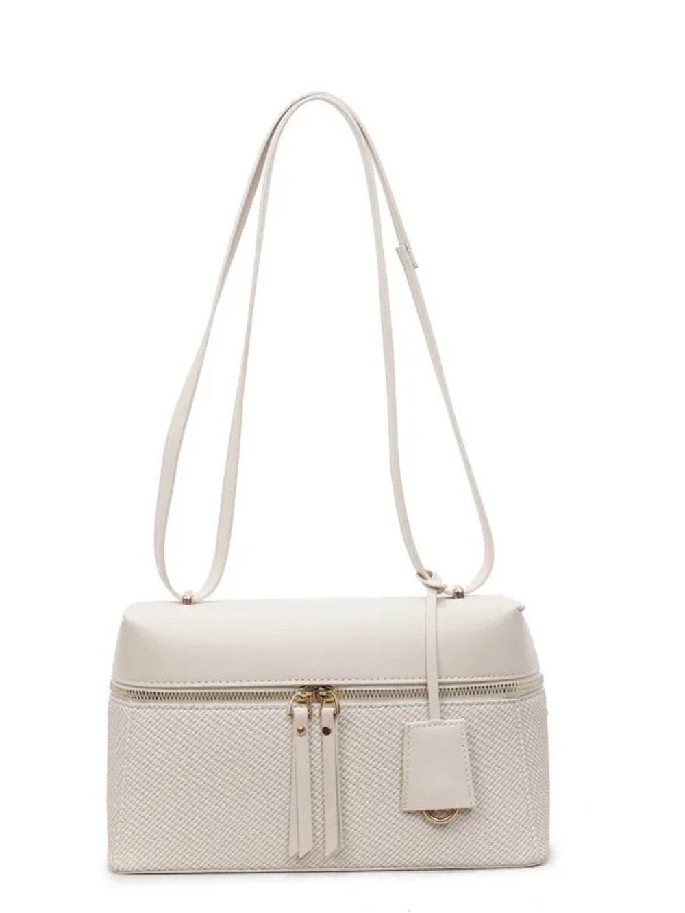 Women's Cream Textured Crossbody Vanity Bag 2-in-1 - Picture 1 of 5